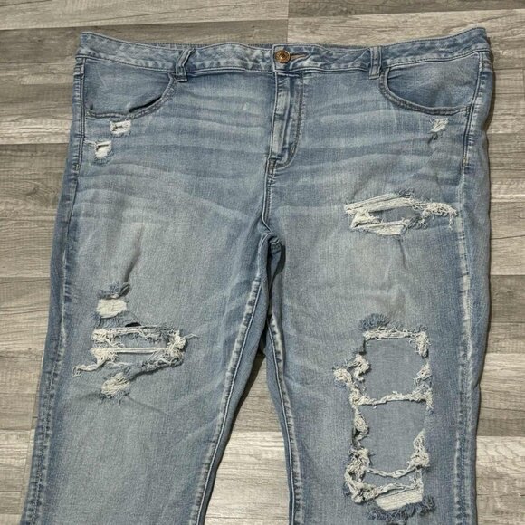 AE American Eagle Women’s Distressed Jegging Jeans Women's Plus - Picture 1 of 5